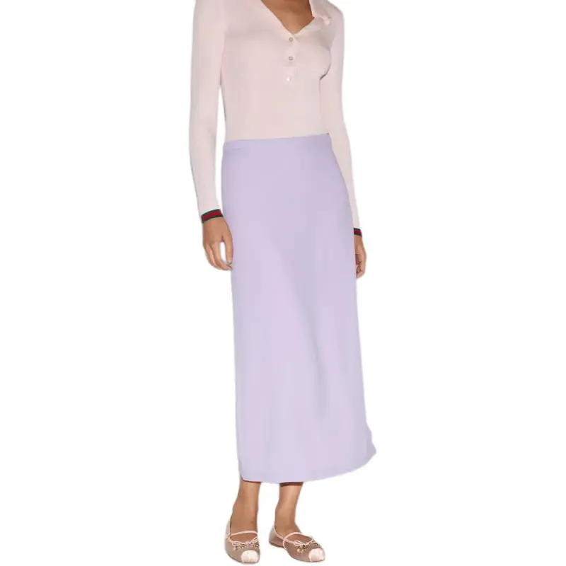 GUCCI SS25 Casual Long Skirt Women's Light Purple-3