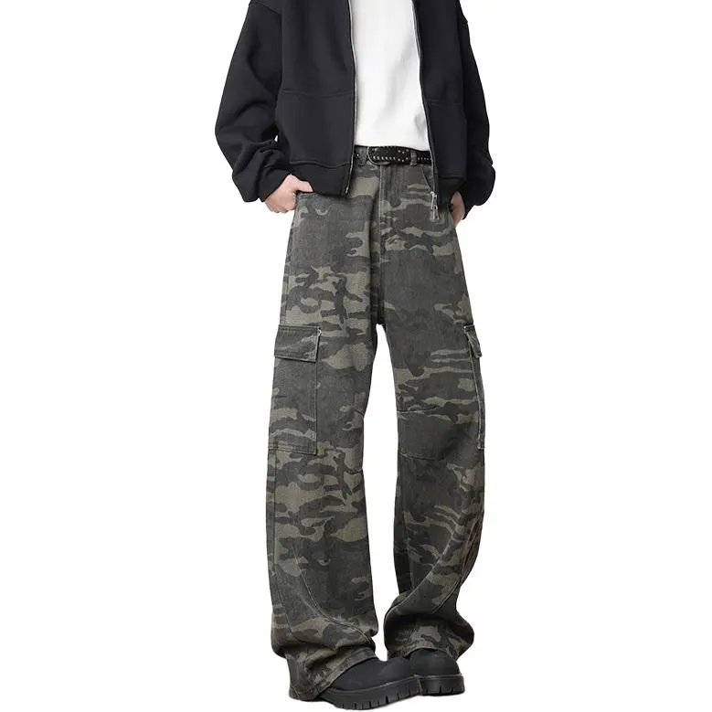MIIRACER Jeans Unisex Green Camouflage-3