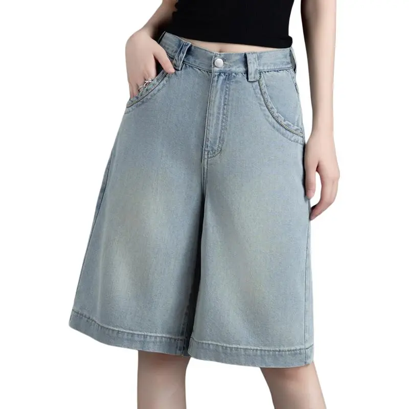 You Cow Me Pants Denim Shorts Women's-7