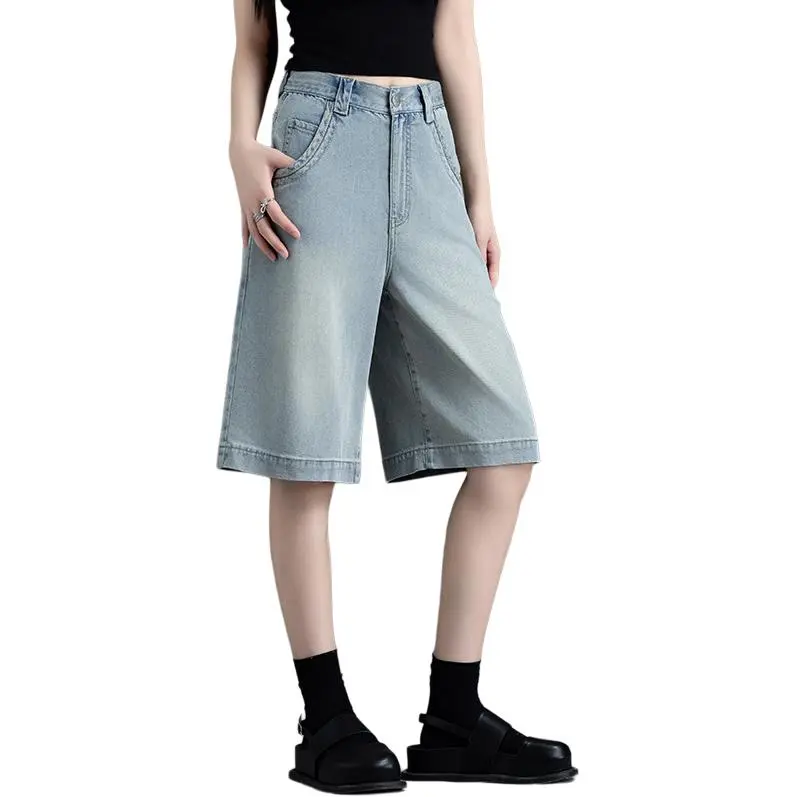 You Cow Me Pants Denim Shorts Women's-5
