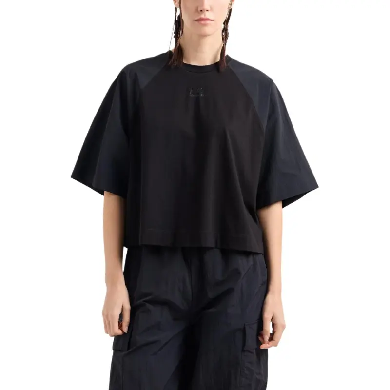 EMPORIO ARMANI EA7 Raglan Sleeve T Shirt Women's Black-2