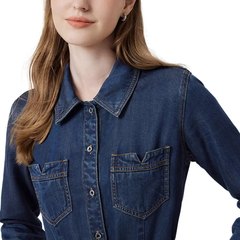 Hush Puppies Long Sleeved Dresses Women's Dark Blue-0