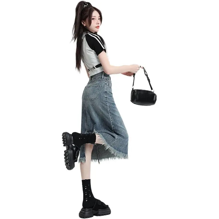 ORIGIN 2025 Summer Denim Long Skirt Women's-1