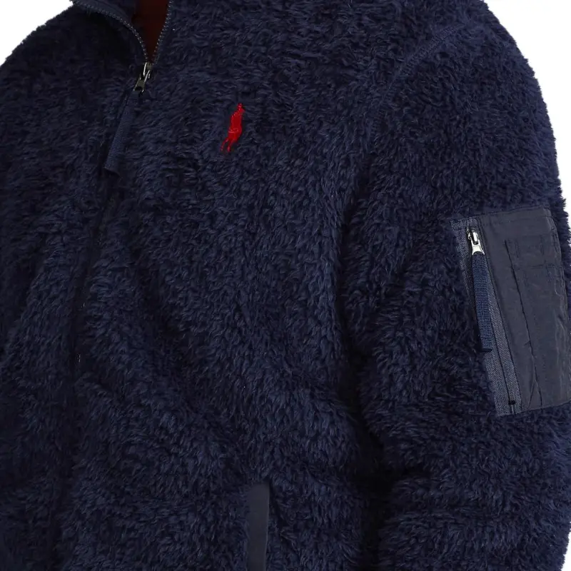 Polo Ralph Lauren FW24 Velvet feel Coat Men's Marine Blue-3