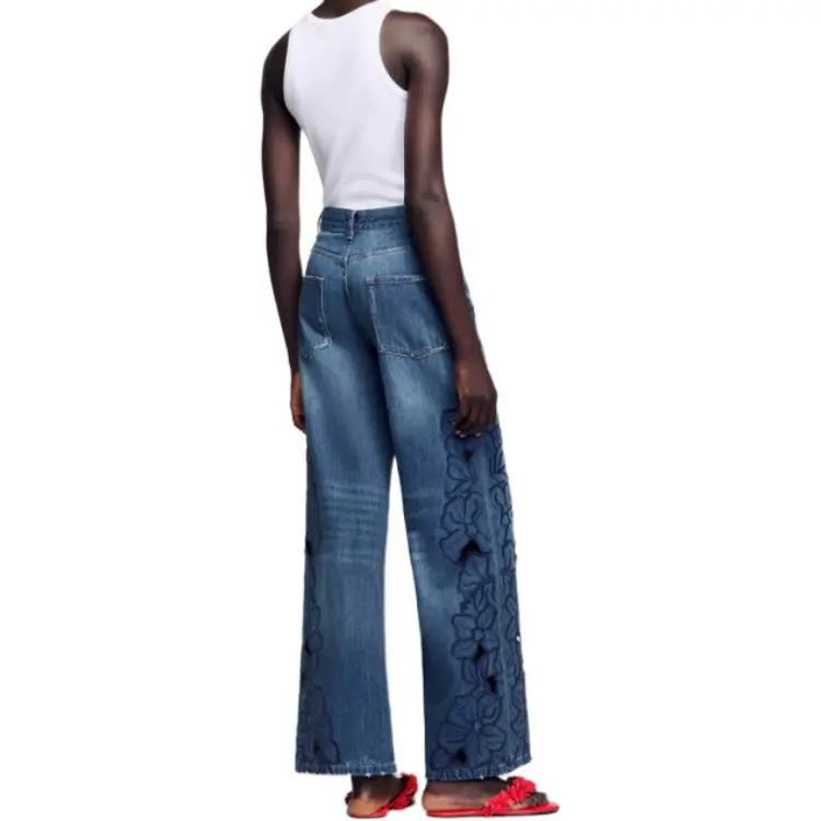 Sandro Floral embroidery Jeans-2