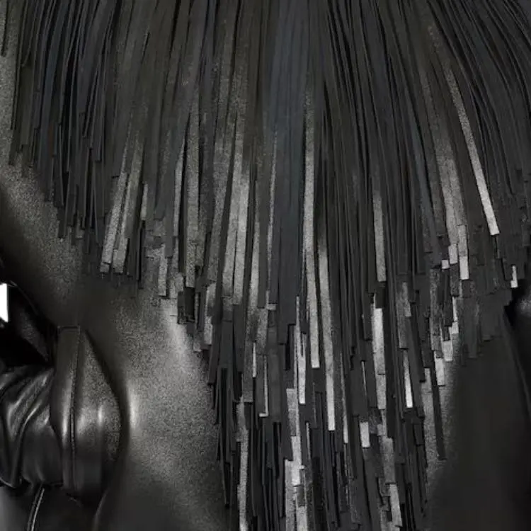 Alaia Fringed Leather Bomber Jacket-4