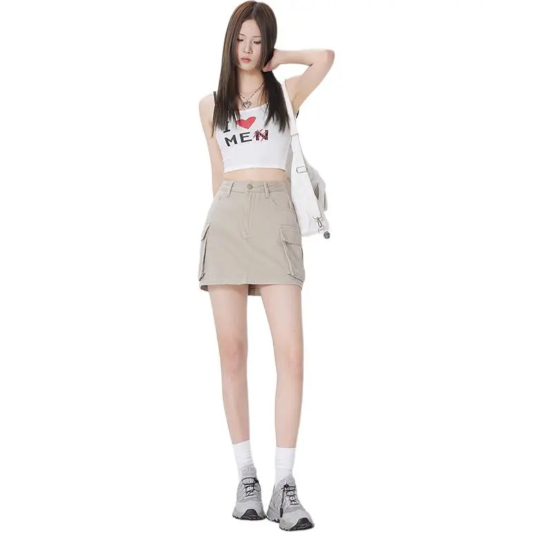 Ordifen Denim Short Skirts Women's-5