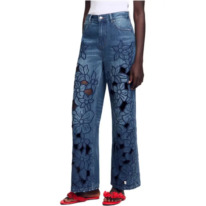 Sandro Floral embroidery Jeans-3