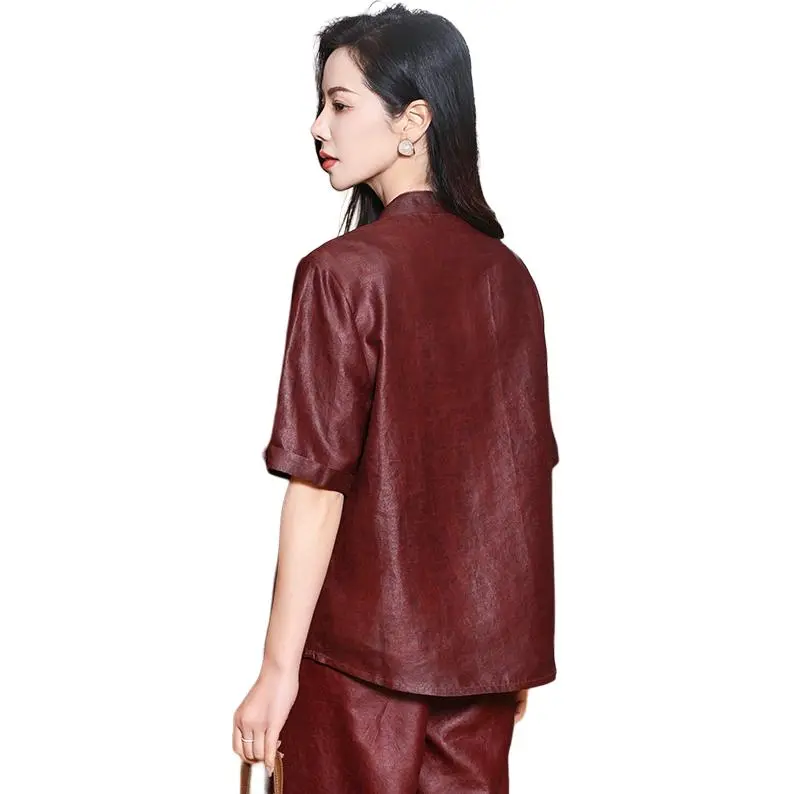 Yi Mengyuan Short Sleeved Silk Shirt Women's-4