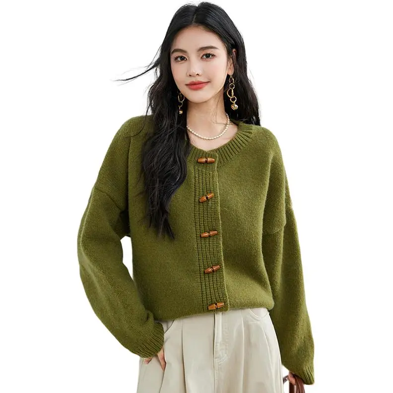La Chapelle Knitwear Women's Mustard Green-0