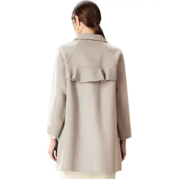 FENHONGMALI Coats Women's Beige