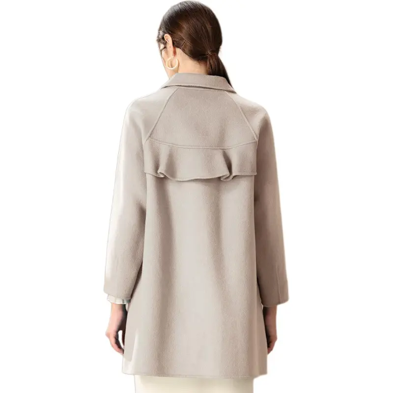 FENHONGMALI Coats Women's Beige-0