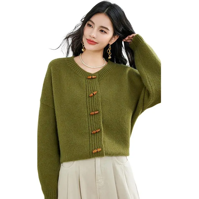 La Chapelle Knitwear Women's Mustard Green-1