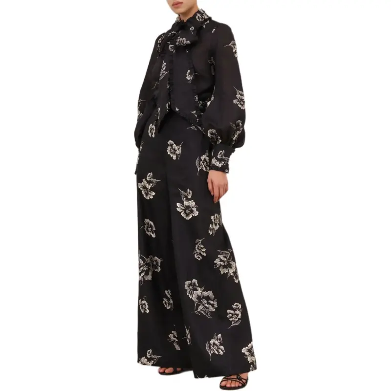 Zimmermann SS25 Casual Pants Women's Black-3