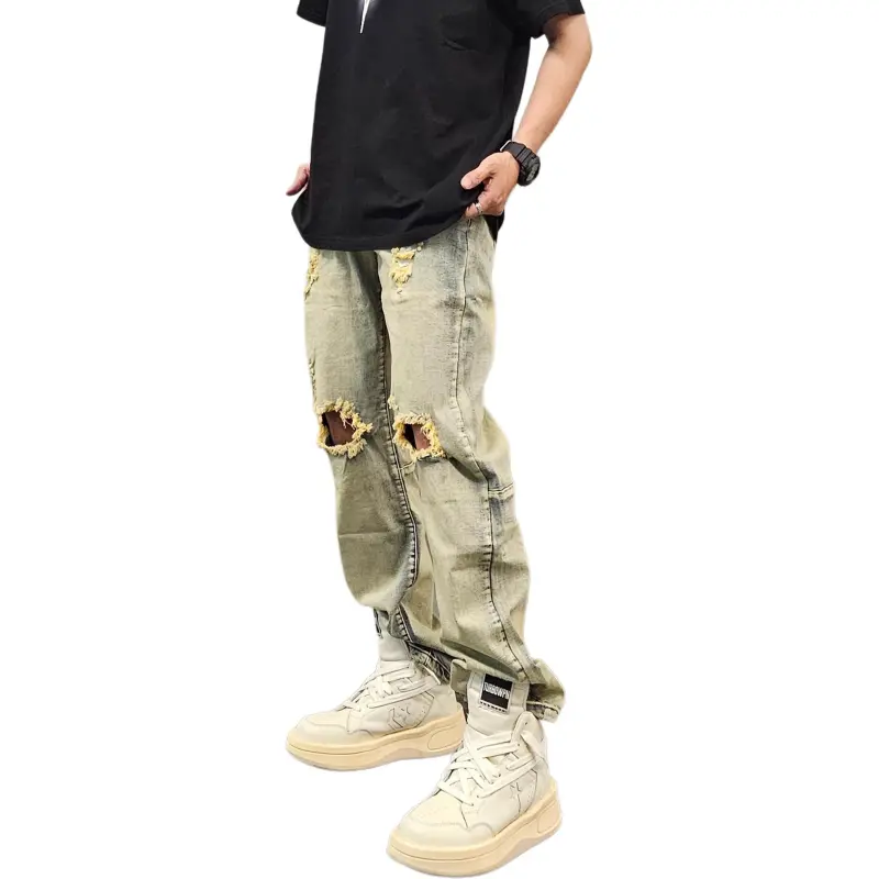 DUATOGE Jeans Men Yellow Mud -1