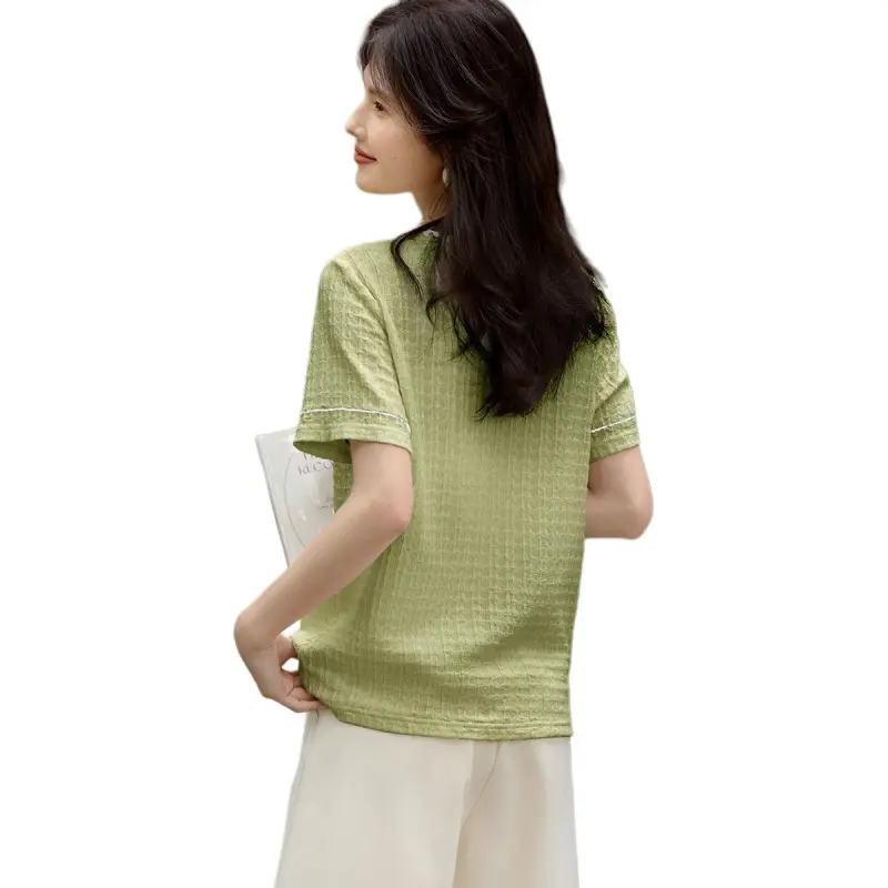 XWI T Shirt Women's Green Contrast White-1
