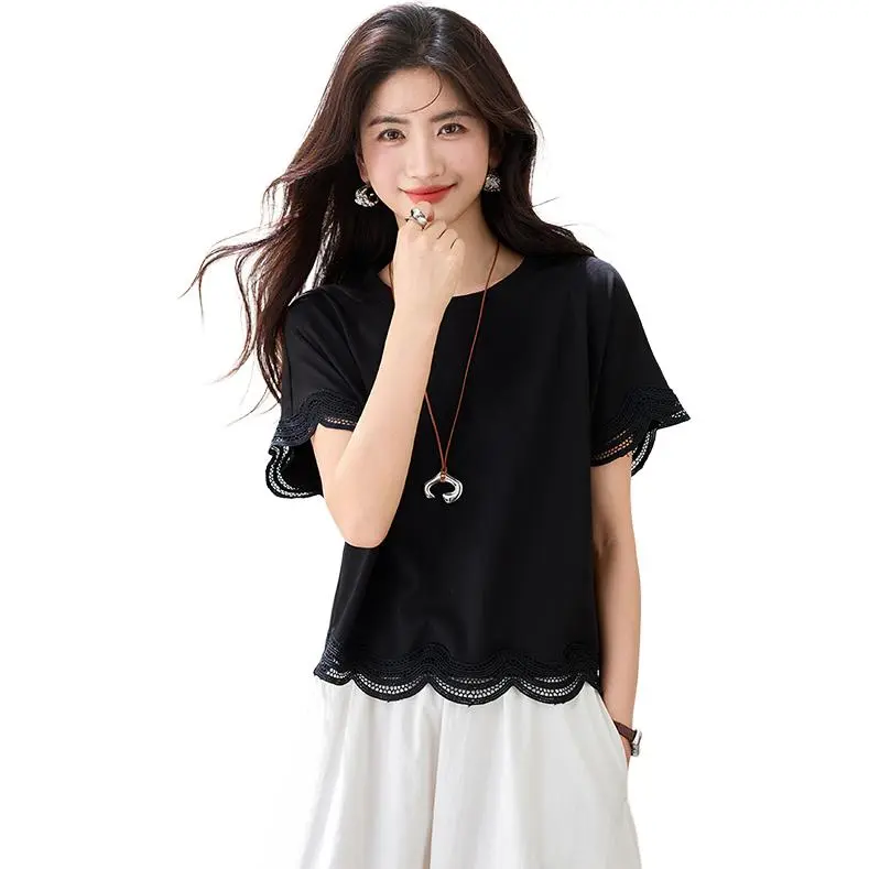 La Chapelle T Shirts Women's Black-3