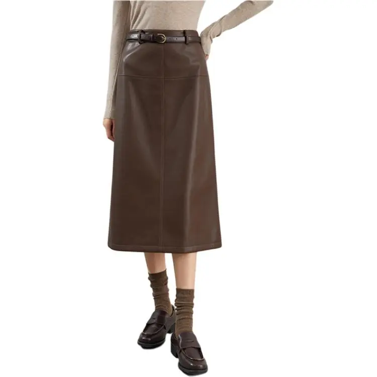 Mambe Leather Long Skirts Women's-9