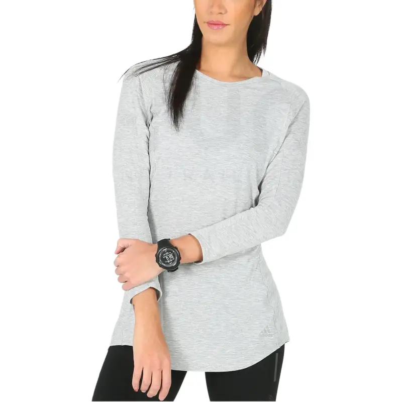 Adidas Long-Sleeved Dresses Women's Heather Gray-1