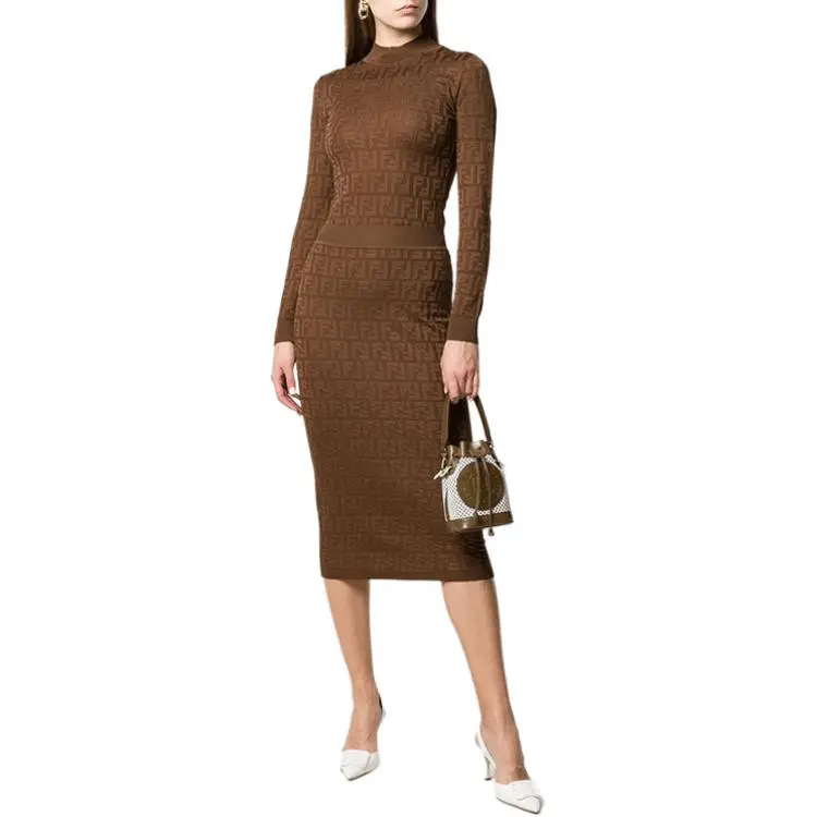 FENDI Casual Short Skirts Women's Brown-1