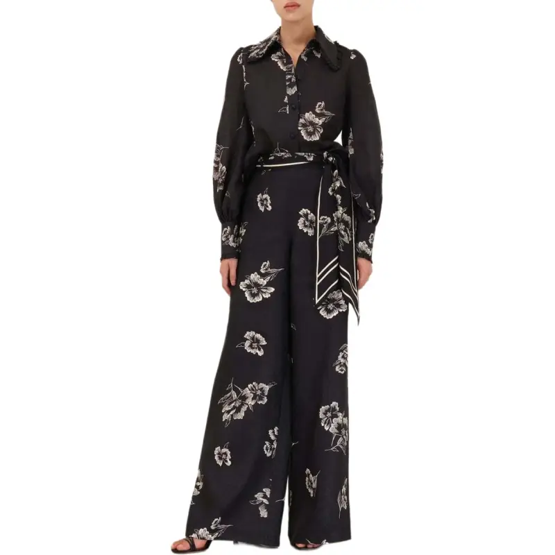 Zimmermann SS25 Casual Pants Women's Black-1