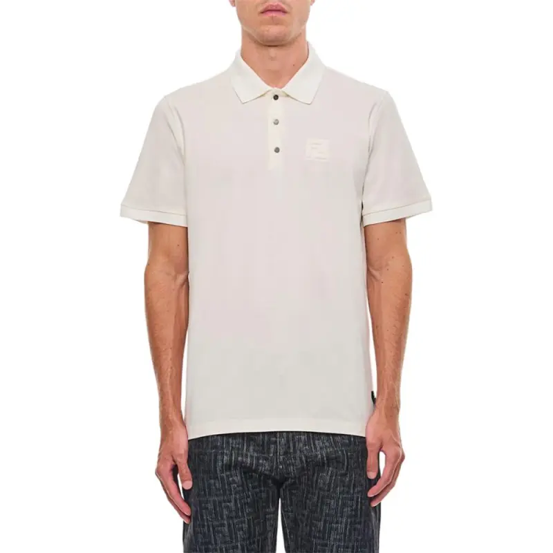 FENDI Ff Embossed Short Sleeved Polo Shirt-2