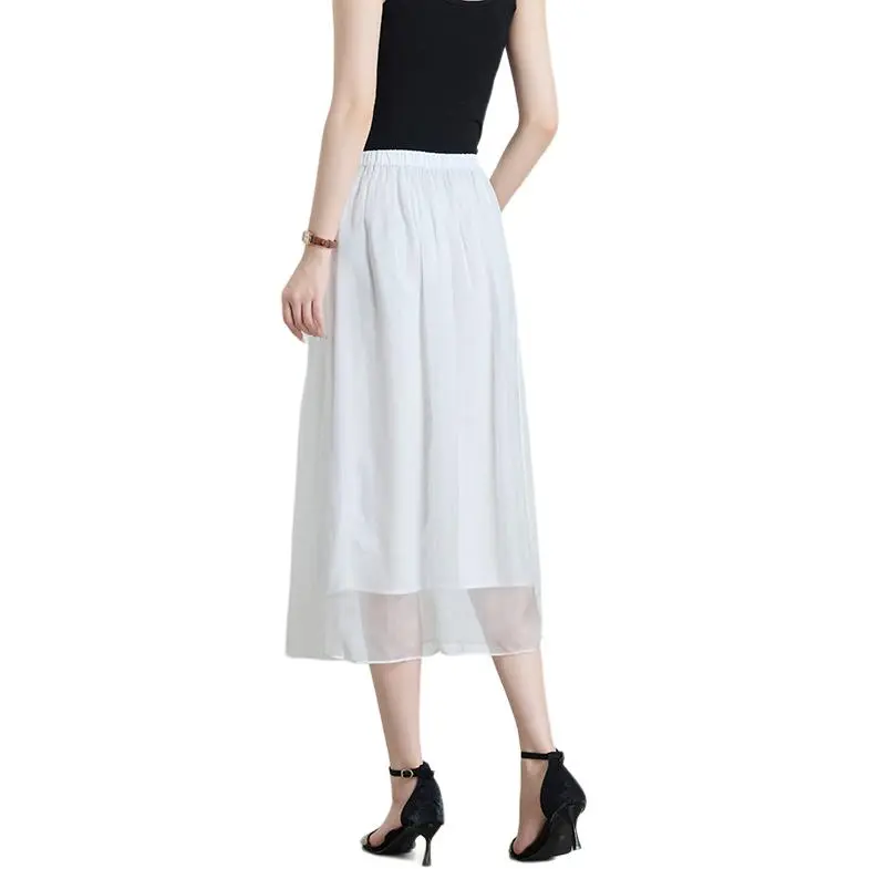 Yi Mengyuan Silk Casual Long Skirt Women's-3