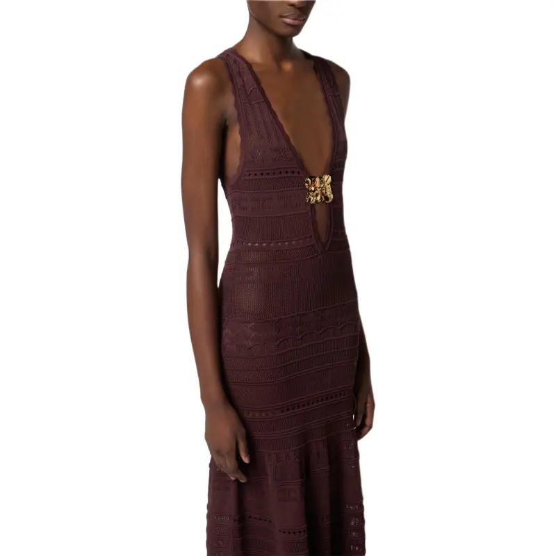Elisabetta Franchi Sleeveless Dress Women's Cocoa-3