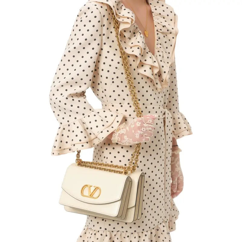 Valentino SS25 Long Sleeved Dress Women's Light Beige-5