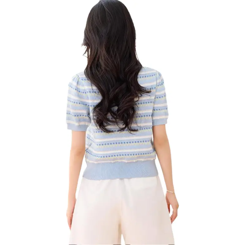 Flowers In Water T Shirt Women's Blue-0