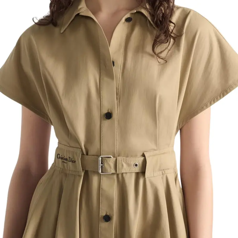 DIOR Dioriviera Short Sleeved Dress Women's Beige-4