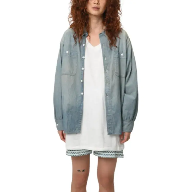 Bowwow SS25 CHAMBRAY SHIRTS SUNBURN AGEING Shirt Unisex-2