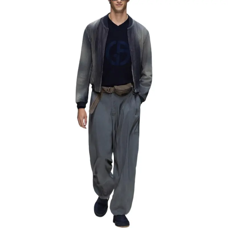 GIORGIO ARMANI Perforated And Printed Nappa Leather Blouson-1