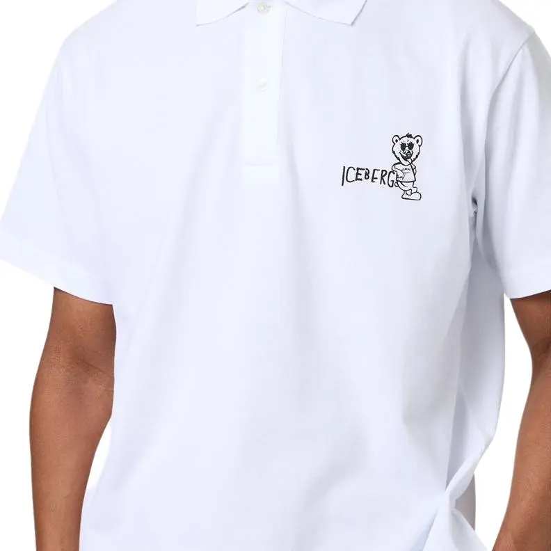 Iceberg Logo Printed Short Sleeved Polo Shirt-3