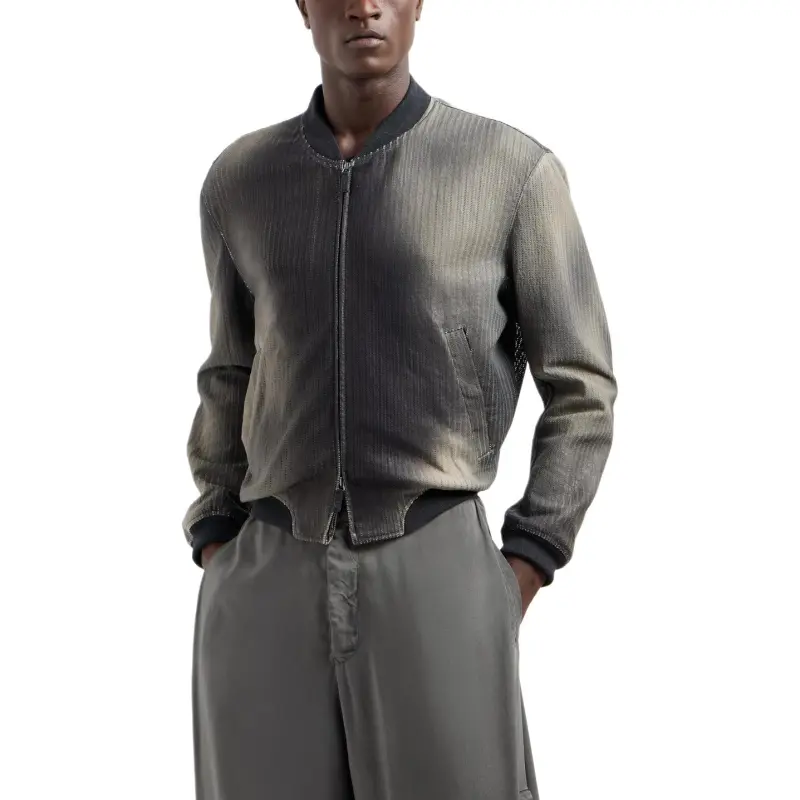 GIORGIO ARMANI Perforated And Printed Nappa Leather Blouson-2