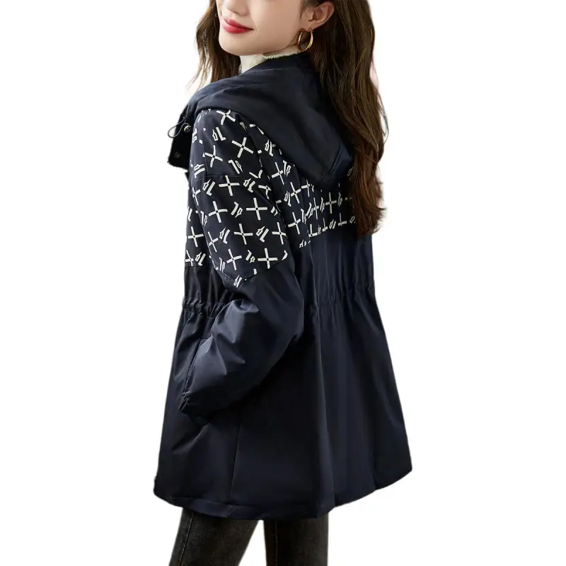 XWI Trench Coat Women's Navy Blue-1