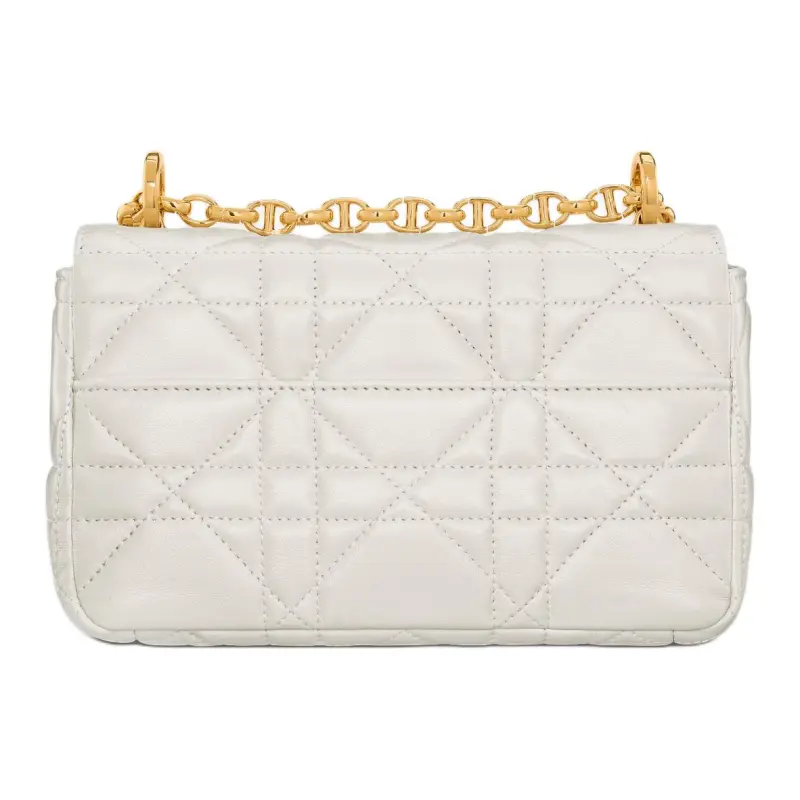 DIOR Caro Sheepskin Shoulder Bag Small Size Women's Milk White-3