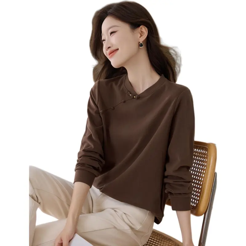 Mo Han Yi Mei FW24 Sweatshirt Women's Coffee-5