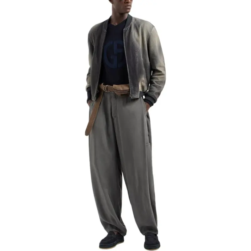 GIORGIO ARMANI Perforated And Printed Nappa Leather Blouson-5