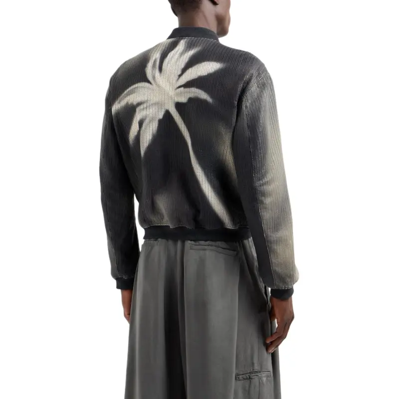 GIORGIO ARMANI Perforated And Printed Nappa Leather Blouson-3