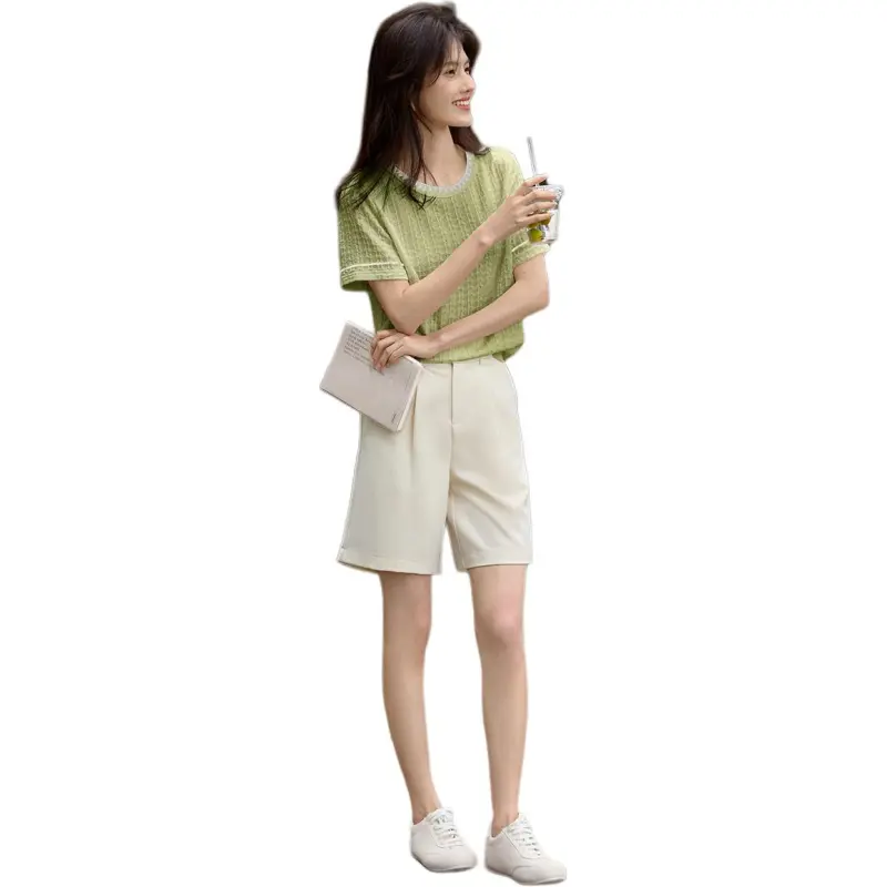 XWI T Shirt Women's Green Contrast White-2