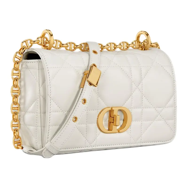 DIOR Caro Sheepskin Shoulder Bag Small Size Women's Milk White-2
