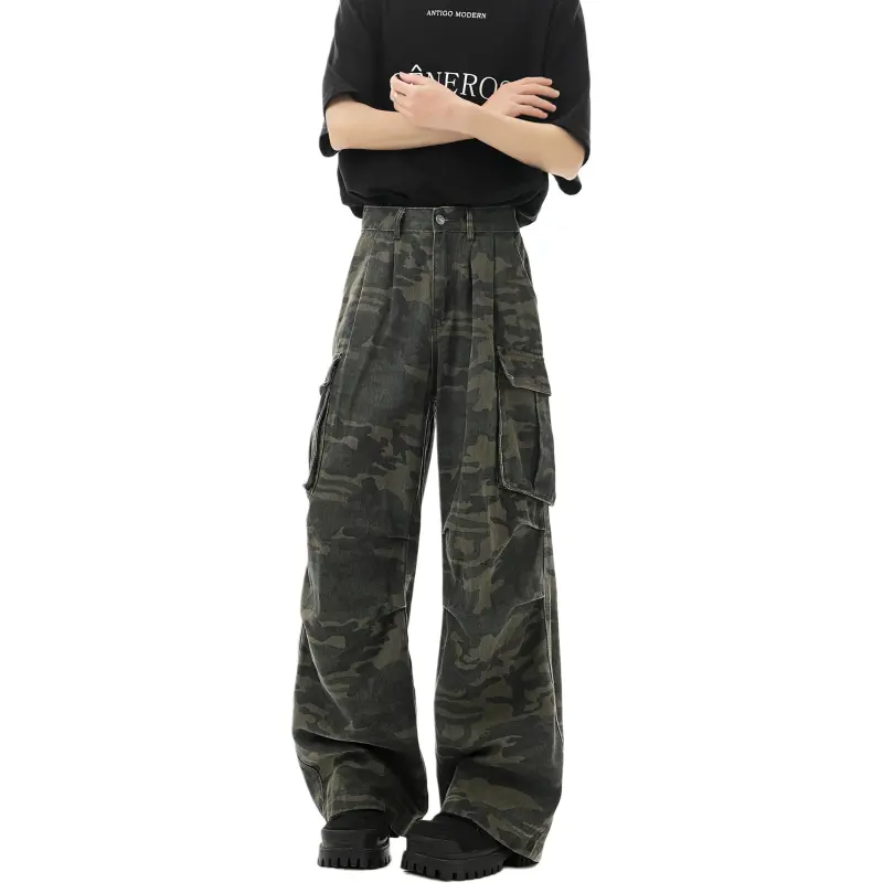 WARNING LIGHT Casual Pants Unisex Camouflage-4