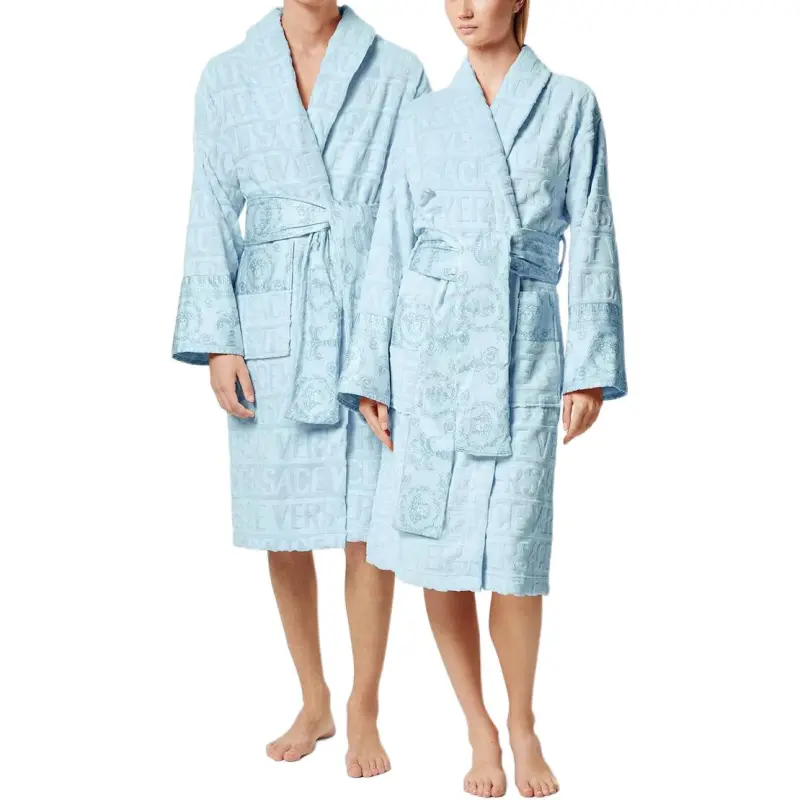 VERSACE FW23 Bathrobes Unisex Light Blue-2