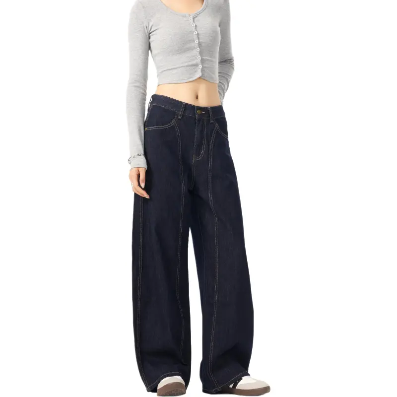 SONGS ALONG Jeans Unisex Denim Blue-5