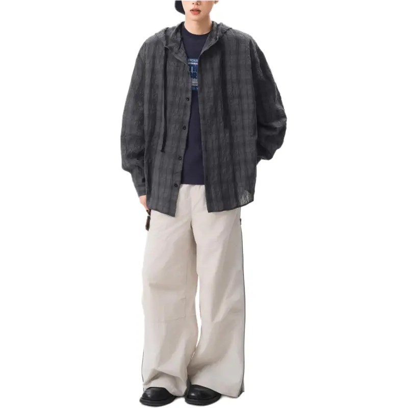 DUATOGE Shirts Men Dark Gray -4