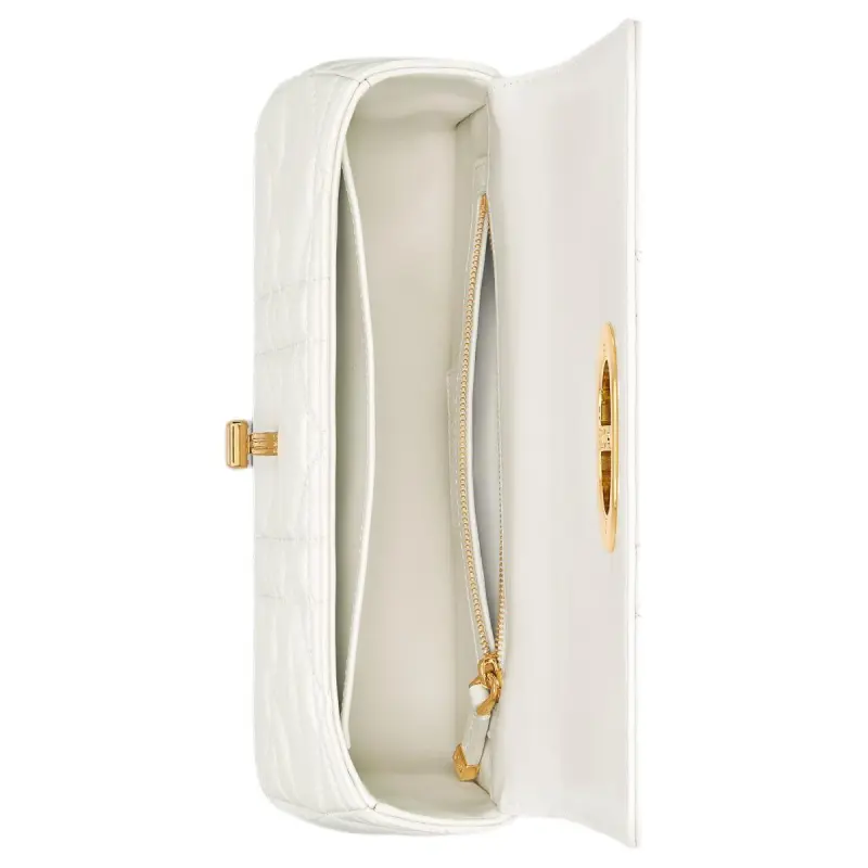DIOR Caro Sheepskin Shoulder Bag Small Size Women's Milk White-4