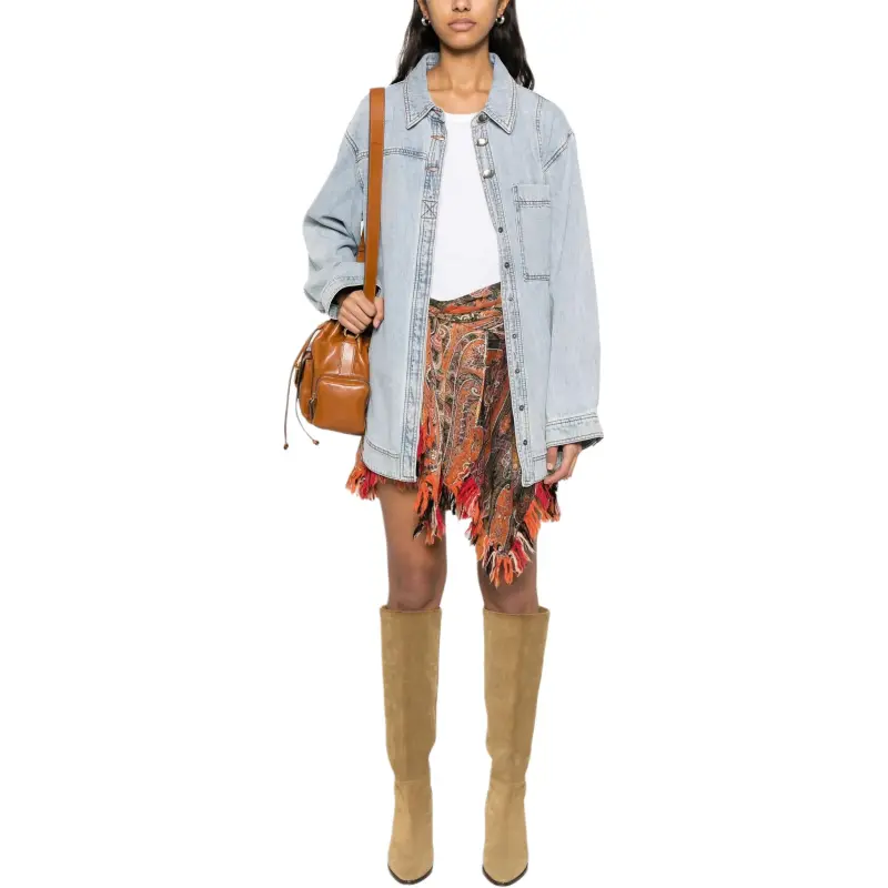 ISABEL MARANT Dova All Over Patterned Asymmetric Skirt-1