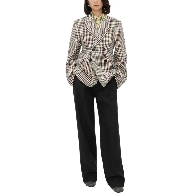 Bottega Veneta Double Breasted Checked Jacket-1