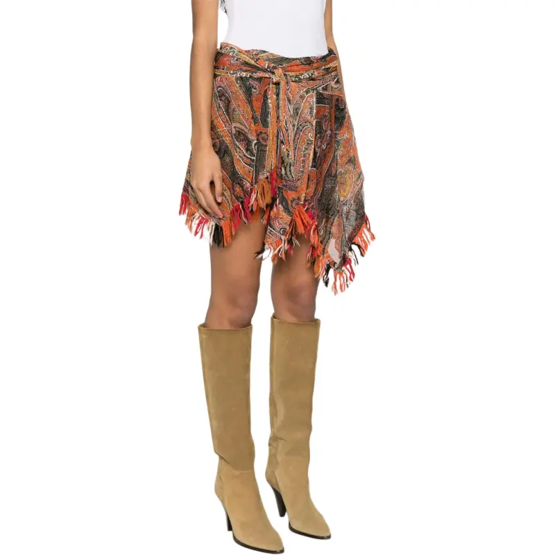 ISABEL MARANT Dova All Over Patterned Asymmetric Skirt-3